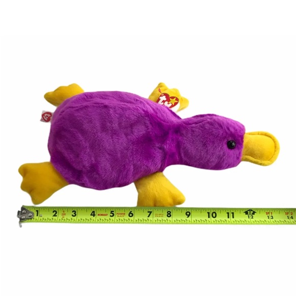 TY Beanie Baby Patti, Purple, Yellow Duck Platypus 1998 Tag Attached 14" - Picture 6 of 10